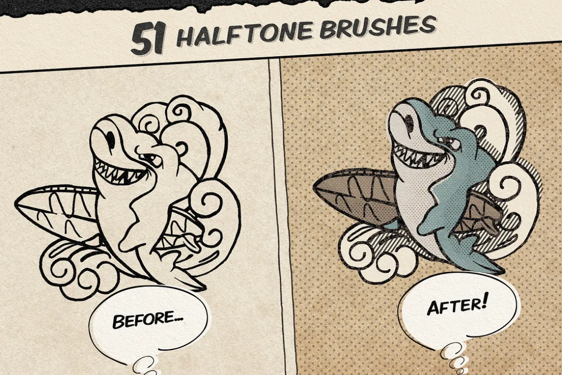 Vintage Comic Book Halftone Brushes