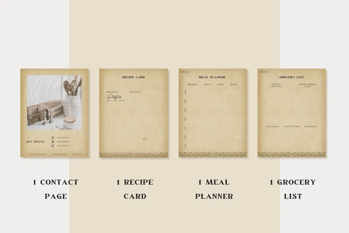 Vintage Cookbook Template CANVA