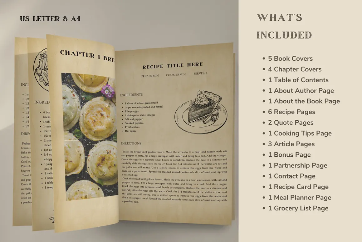 Vintage Cookbook Template CANVA