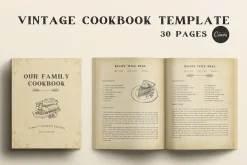 Vintage Cookbook Template CANVA