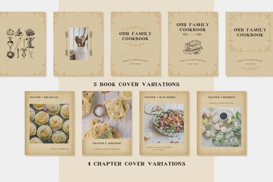 Vintage Cookbook Template CANVA