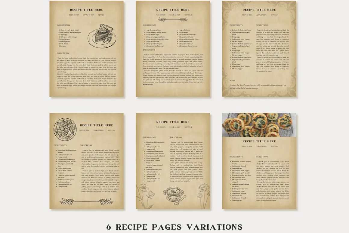 Vintage Cookbook Template CANVA