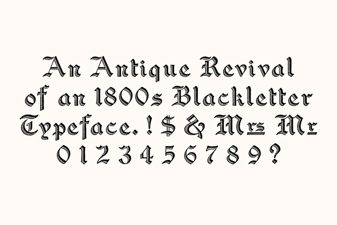 Vintage Crosshatch Blackletter Font