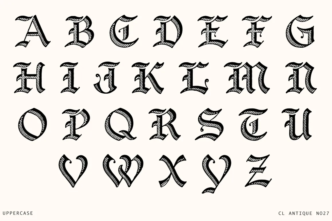 Vintage Crosshatch Blackletter Font