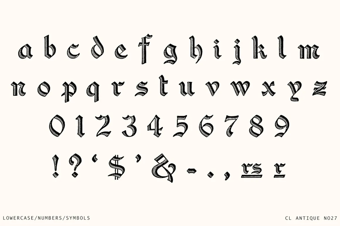 Vintage Crosshatch Blackletter Font