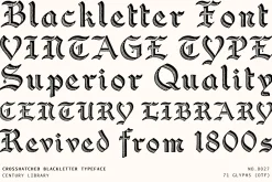 Vintage Crosshatch Blackletter Font