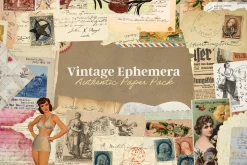 (170) Vintage Ephemera Paper Pack