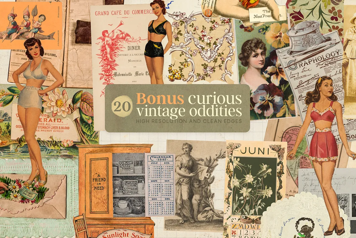 (170) Vintage Ephemera Paper Pack