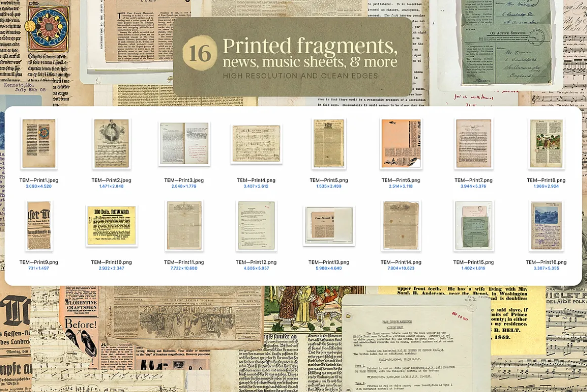 (170) Vintage Ephemera Paper Pack
