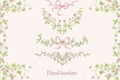 Vintage Garden Png clipart with bows