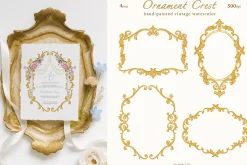 Vintage Garden Watercolor Clipart