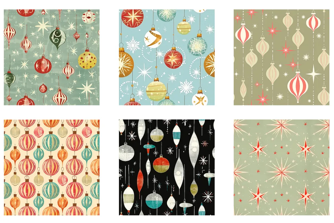 Vintage Holiday Digital Paper