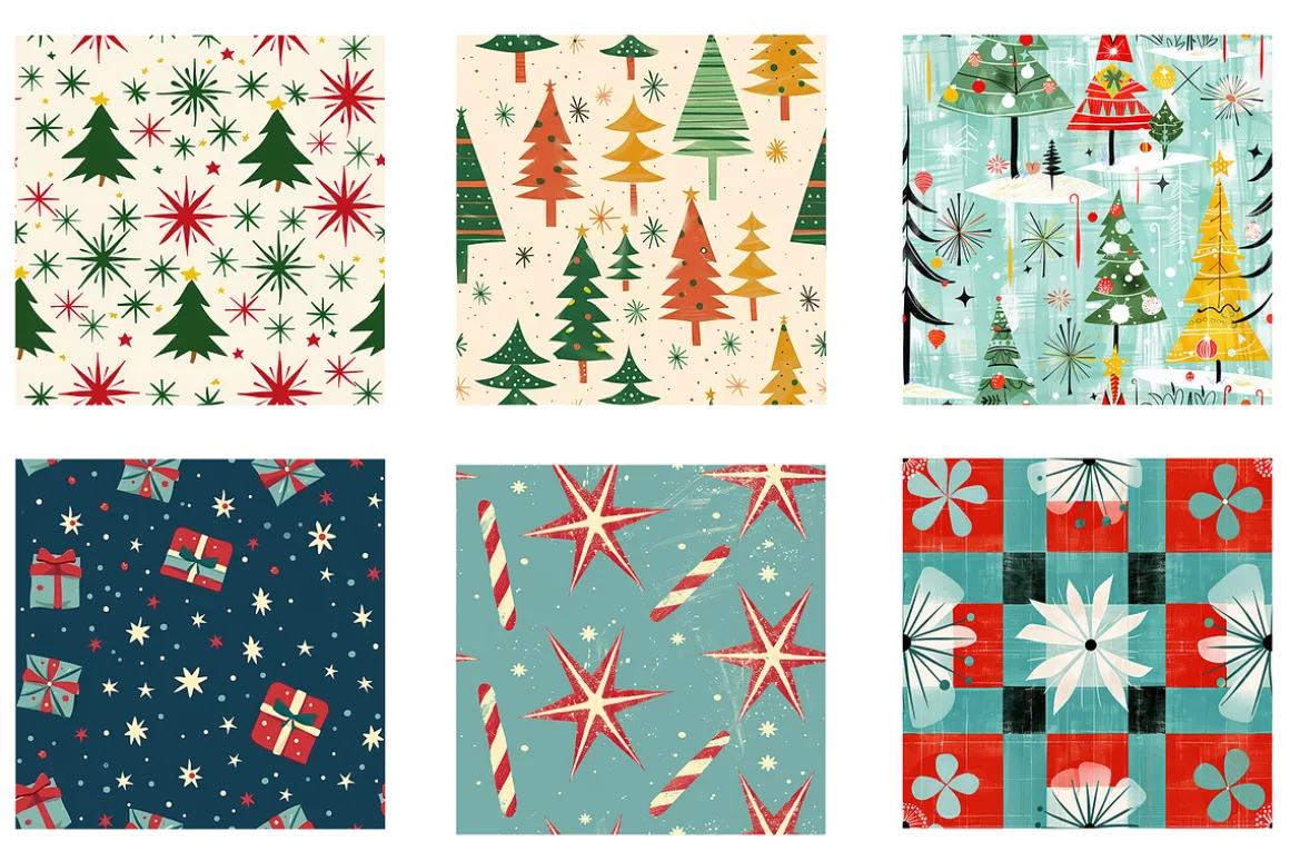 Vintage Holiday Digital Paper
