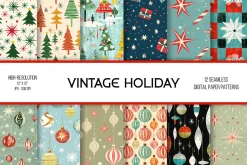 Vintage Holiday Digital Paper