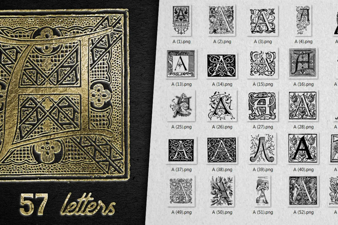 Vintage Letter A Vector And PNG