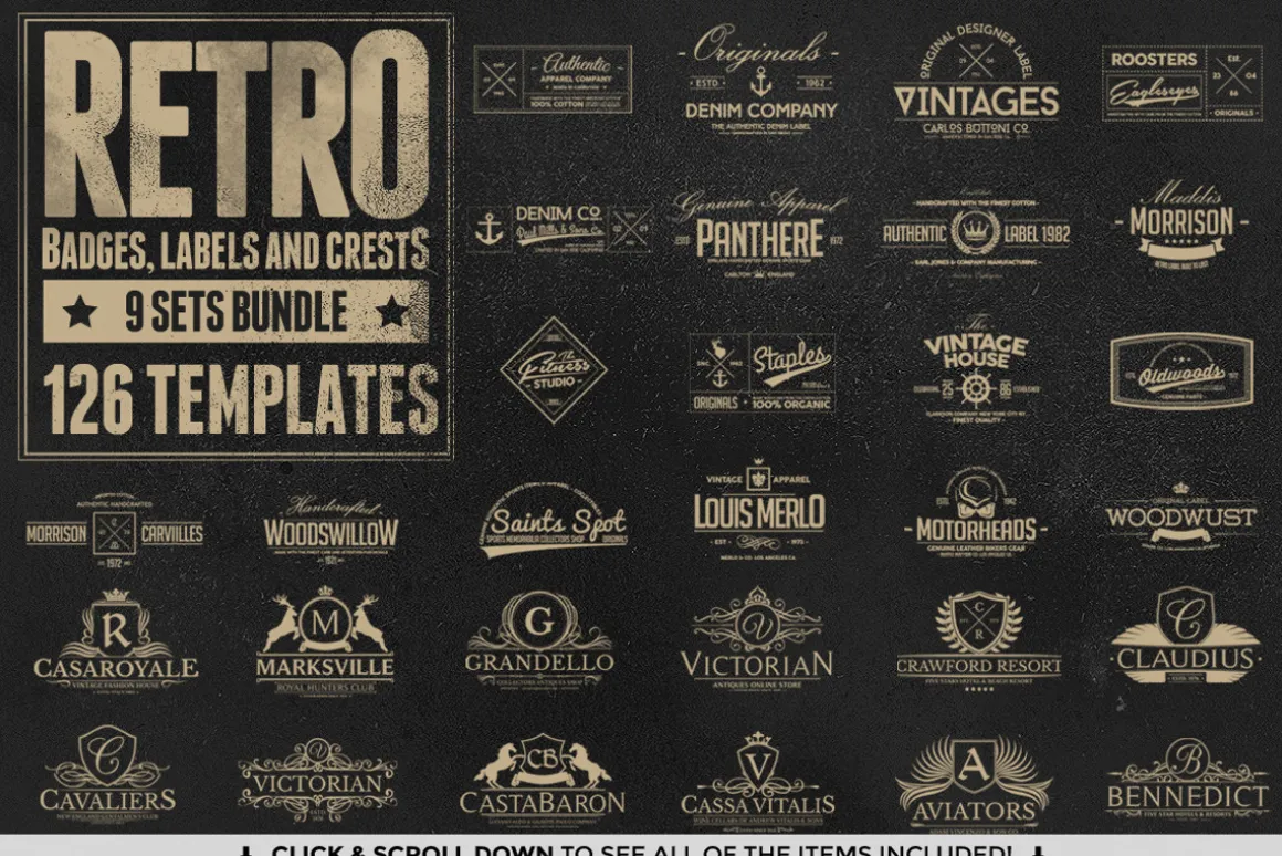 382 Vintage Logos Bundle