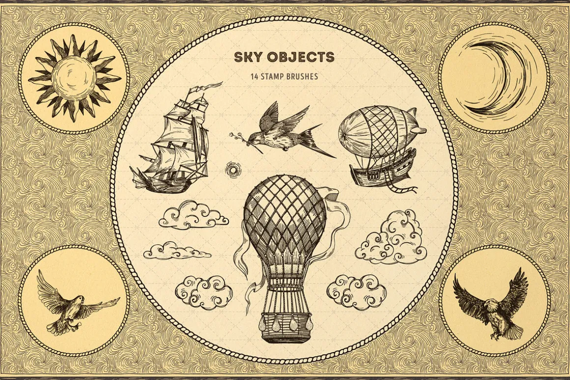 Vintage Map: Procreate Brushes