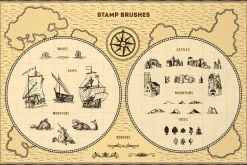 Vintage Map: Procreate Brushes
