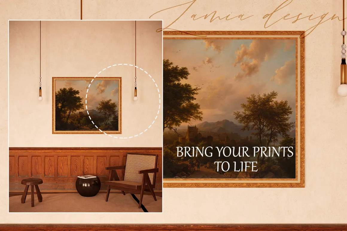 Vintage Mockup Frame for art