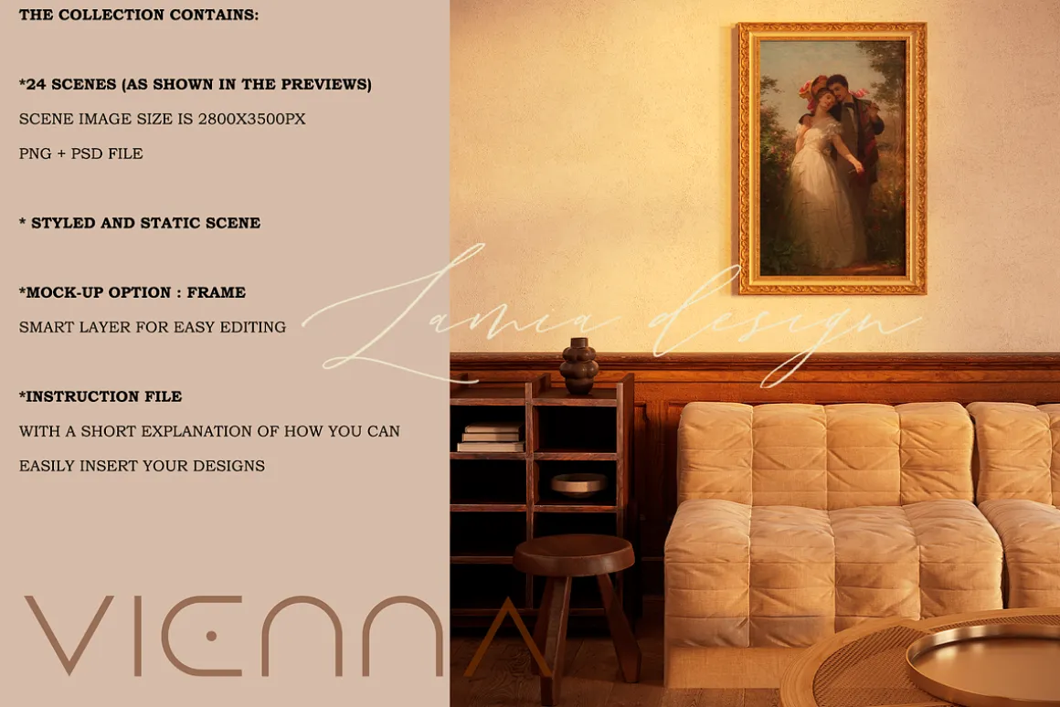 Vintage Mockup Frame for art