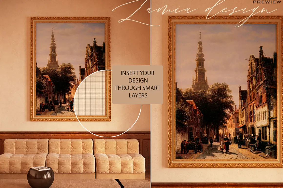 Vintage Mockup Frame for art