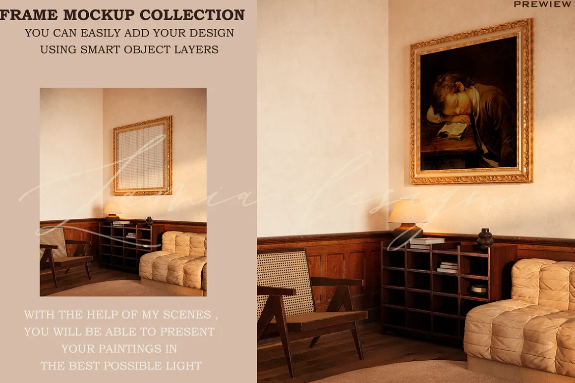 Vintage Mockup Frame for art