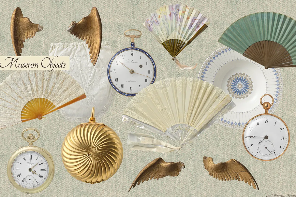 Vintage Museum Collage Elements Pack