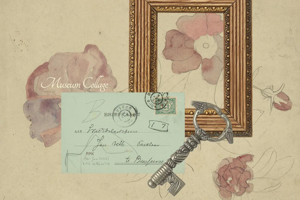 Vintage Museum Collage Elements Pack