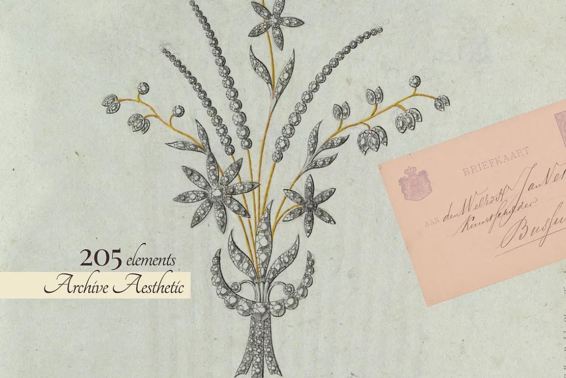 Vintage Museum Collage Elements Pack