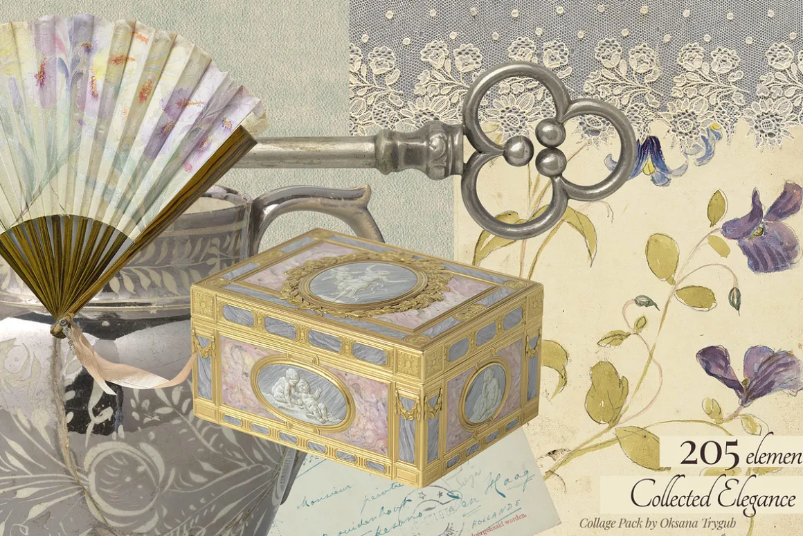 Vintage Museum Collage Elements Pack