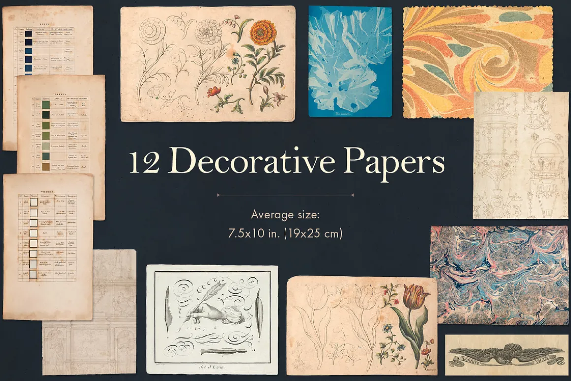 165 Vintage Paper Ephemera Vol. 1