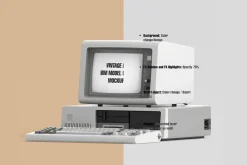 Vintage PC IBM Model 5150 Mockup