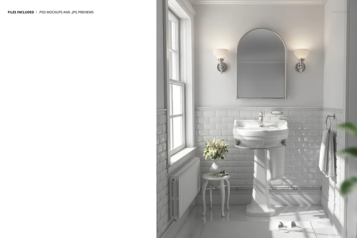 Vintage Retro Bathroom Mockup