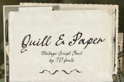 Vintage Retro script font Quill Pape