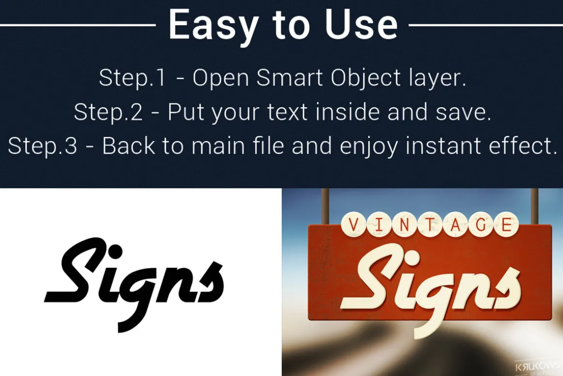 Vintage Sign Text Effects Mockup