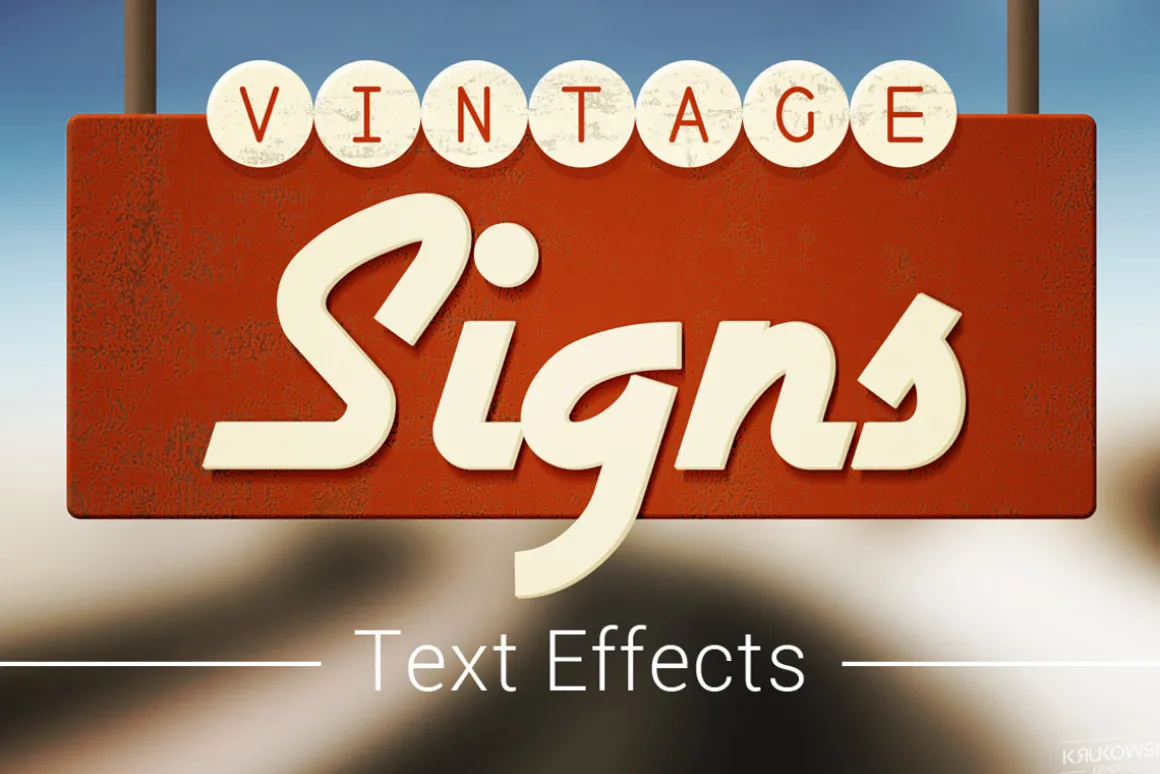 Vintage Sign Text Effects Mockup
