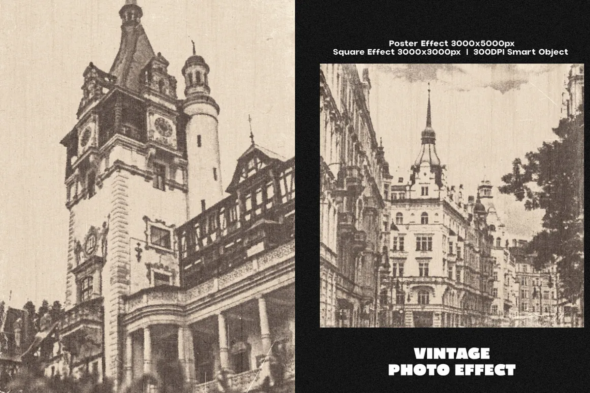 Vintage Square, Poster Photo Effect
