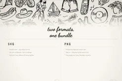 Vintage Summer Illustration Set