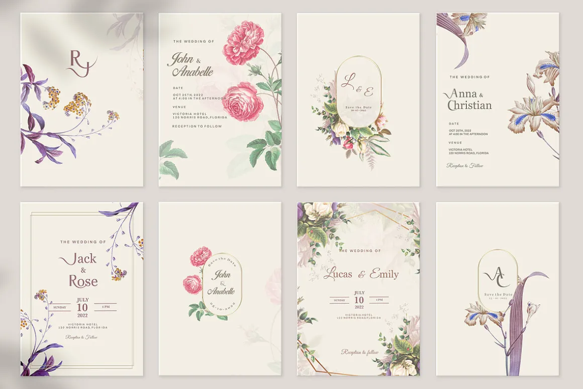 48 Vintage Wedding Cards Collection