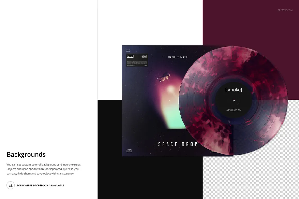 Vinyl Record & Cover v.1 Mockup