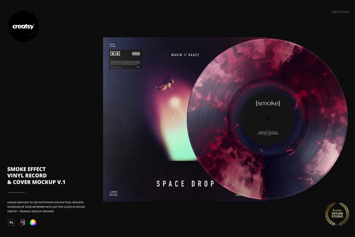 Vinyl Record & Cover v.1 Mockup