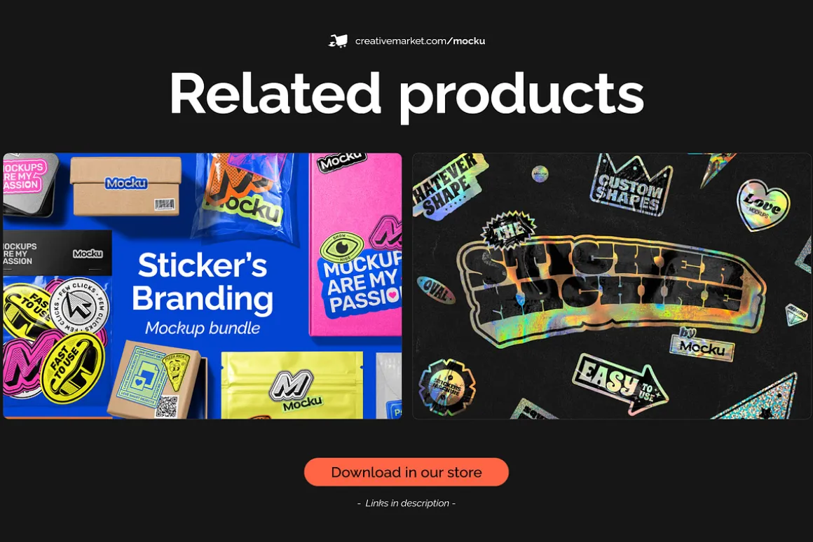 Vinyl stickers mockups