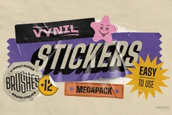 Vinyl stickers mockups