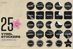 Vinyl stickers mockups