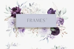 Violet Watercolor Floral Alphabet