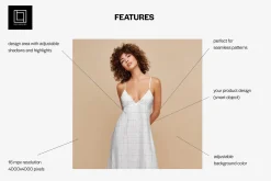 V-Neck Dress Mockup – Editable BG