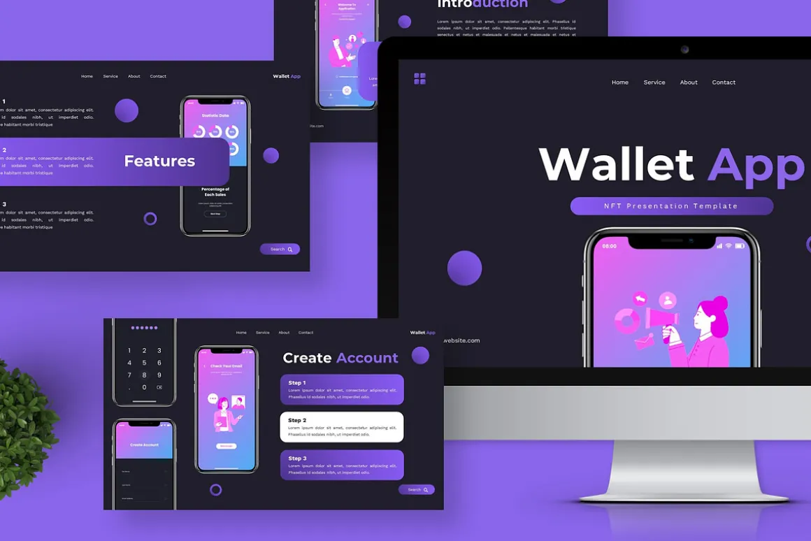 Wallet App - Keynote Templates