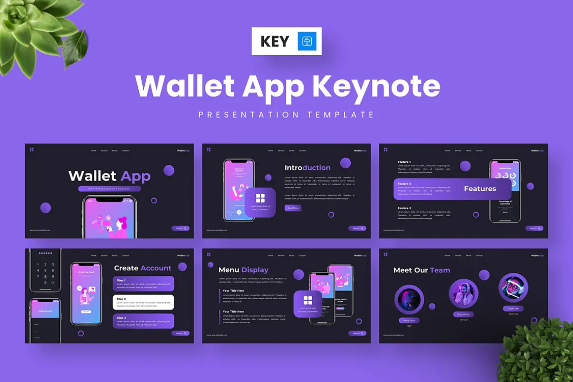 Wallet App - Keynote Templates
