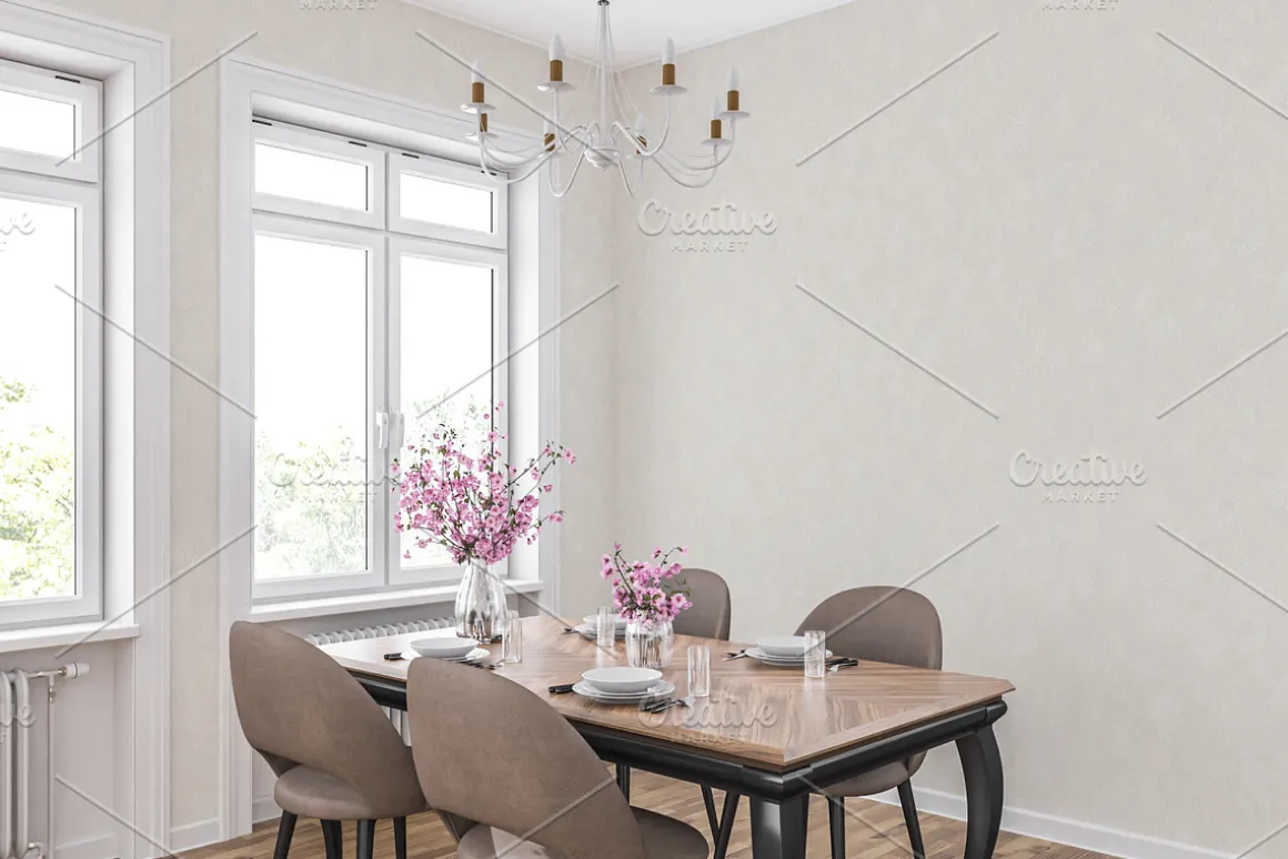 Wallpaper mockup Room wall mockup