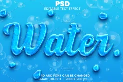 Water Blue 3D Text Effect Font